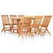 Mobilier à dîner d'extérieur pliable 7 pcs Bois solide de teck 6 - Photo n°1