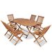Mobilier à dîner d'extérieur pliable 7 pcs Bois solide de teck 3 - Photo n°1