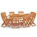 Mobilier à dîner d'extérieur pliable 9 pcs Bois d'eucalyptus - Photo n°1