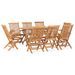 Mobilier à dîner d'extérieur pliable 9 pcs Bois solide de teck - Photo n°1