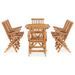 Mobilier à dîner d'extérieur pliable 9 pcs Bois solide de teck - Photo n°2