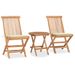 Mobilier à dîner d'extérieur pliable avec coussin 3 pcs Teck 27 - Photo n°1