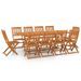 Mobilier à dîner de jardin 11 pcs Bois d'acacia massif 7 - Photo n°1