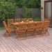 Mobilier à dîner de jardin 11 pcs Bois d'acacia massif - Photo n°2