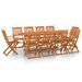 Mobilier à dîner de jardin 11 pcs Bois d'acacia massif 2 - Photo n°1