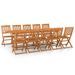 Mobilier à dîner de jardin 11 pcs Bois d'acacia massif 5 - Photo n°2