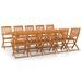 Mobilier à dîner de jardin 11 pcs Bois d'acacia massif 4 - Photo n°2