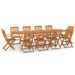 Mobilier à dîner de jardin 11 pcs Bois d'acacia massif 8 - Photo n°1