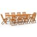 Mobilier à dîner de jardin 11 pcs Bois d'acacia massif 6 - Photo n°1