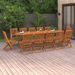 Mobilier à dîner de jardin 13 pcs Bois d'acacia massif 4 - Photo n°1