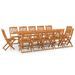 Mobilier à dîner de jardin 13 pcs Bois d'acacia massif 4 - Photo n°2