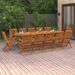 Mobilier à dîner de jardin 13 pcs Bois d'acacia massif 3 - Photo n°1