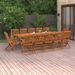 Mobilier à dîner de jardin 13 pcs Bois d'acacia massif - Photo n°2