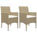 Mobilier à dîner de jardin 3 pcs Beige Résine tressée et verre - Photo n°6