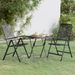 Mobilier à dîner de jardin 3 pcs Maille Métal Anthracite - Photo n°1