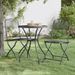 Mobilier à dîner de jardin 3 pcs Maille Métal Anthracite 3 - Photo n°2