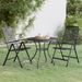 Mobilier à dîner de jardin 3 pcs Maille Métal Anthracite - Photo n°1