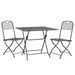 Mobilier à dîner de jardin 3 pcs Maille Métal Anthracite - Photo n°3