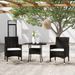 Mobilier à dîner de jardin 3 pcs Résine tressée Noir 2 - Photo n°2