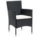 Mobilier à dîner de jardin 3 pcs Résine tressée Noir - Photo n°3