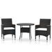 Mobilier à dîner de jardin 3 pcs Résine tressée Noir - Photo n°1