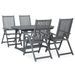 Mobilier à dîner de jardin 5 pcs Bois d'acacia massif Gris 5 - Photo n°1