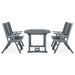 Mobilier à dîner de jardin 5 pcs Bois d'acacia massif Gris 5 - Photo n°2