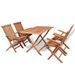 Mobilier à dîner de jardin 5 pcs Bois de teck massif - Photo n°1