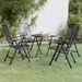 Mobilier à dîner de jardin 5 pcs Maille Métal Anthracite - Photo n°1