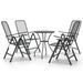 Mobilier à dîner de jardin 5 pcs Maille Métal Anthracite 4 - Photo n°1