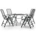 Mobilier à dîner de jardin 5 pcs Maille Métal Anthracite - Photo n°2