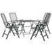 Mobilier à dîner de jardin 5 pcs Maille Métal Anthracite - Photo n°3