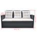 Mobilier à dîner de jardin 6pcs et coussins Résine tressée Noir - Photo n°8