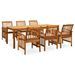 Mobilier à dîner de jardin 7 pcs avec coussins Acacia solide - Photo n°1