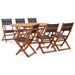 Mobilier à dîner de jardin 7 pcs Bois d'eucalyptus et textilène - Photo n°1