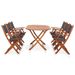 Mobilier à dîner de jardin 7 pcs Bois d'eucalyptus et textilène - Photo n°2