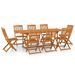 Mobilier à dîner de jardin 9 pcs Bois d'acacia massif 6 - Photo n°1