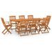 Mobilier à dîner de jardin 9 pcs Bois d'acacia massif 5 - Photo n°1