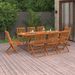 Mobilier à dîner de jardin 9 pcs Bois d'acacia massif 4 - Photo n°2