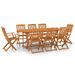 Mobilier à dîner de jardin 9 pcs Bois d'acacia massif 2 - Photo n°1