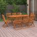 Mobilier à dîner de jardin 9 pcs Bois d'acacia massif - Photo n°2