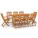 Mobilier à dîner de jardin 9 pcs Bois d'acacia massif 3 - Photo n°1