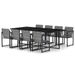 Mobilier à dîner de jardin 9pcs et coussins Résine tressée Gris 3 - Photo n°1