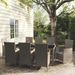 Mobilier à dîner de jardin 9pcs et coussins Résine tressée Gris - Photo n°1
