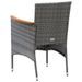 Mobilier à dîner de jardin et coussins 3pcs Résine tressée Gris 3 - Photo n°7