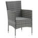 Mobilier à dîner de jardin et coussins 3pcs Résine tressée Gris 2 - Photo n°5