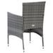 Mobilier à dîner de jardin et coussins 3pcs Résine tressée Gris 2 - Photo n°7