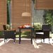 Mobilier à dîner de jardin et coussins 3pcs Résine tressée Noir 4 - Photo n°2