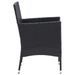 Mobilier à dîner de jardin et coussins 3pcs Résine tressée Noir 2 - Photo n°6