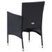 Mobilier à dîner de jardin et coussins 3pcs Résine tressée Noir 2 - Photo n°7